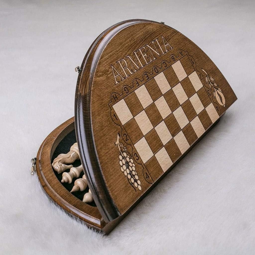 Handmade Standard Chess Set Customized Classic Round Travel Chess Gift for Chess Lovers/Beginners