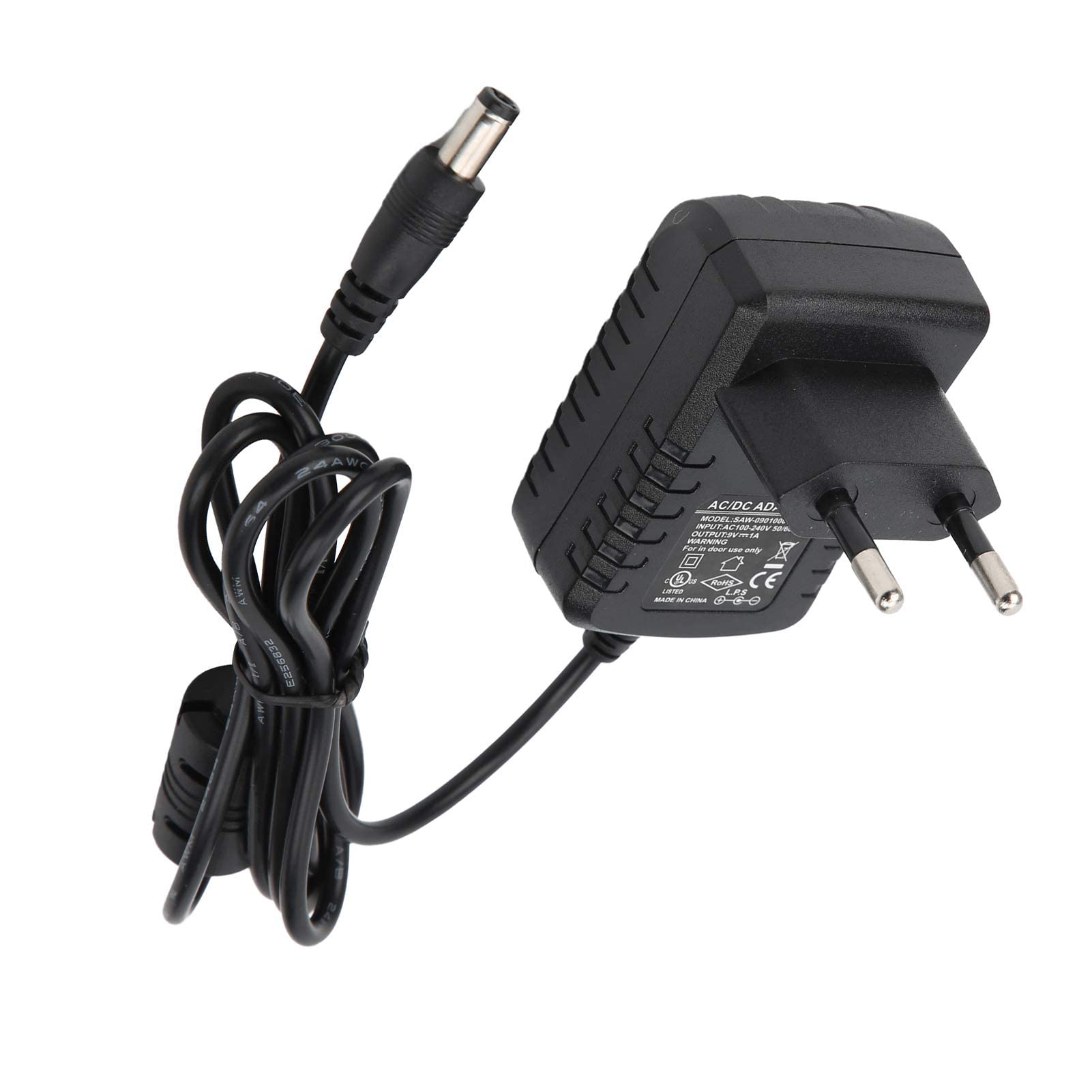 Zasilacz, pedał efektów Adapter zasilający 9 V 1 A do wzmacniacza klawiaturowego organów gitary elektrycznej 100-240 V z zabezpieczeniem przeciwzwarciowym(EU Plug 110-240V)