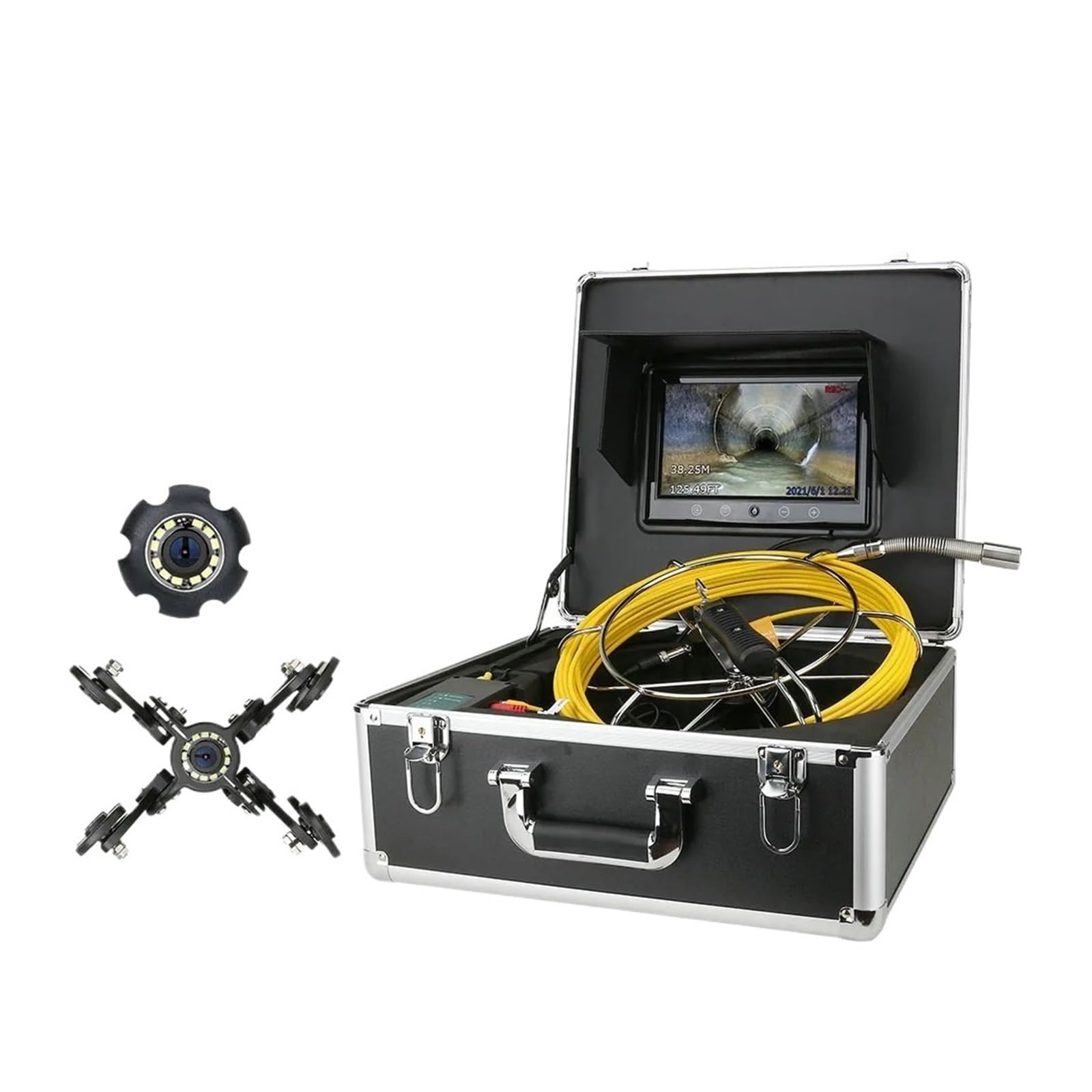 YNIYUJKL Drain Inspection Camera 10" Hd Sewer Pipe Inspection Camera With Meter Counter Ip68 Waterproof Industrial Endoscope System For Drain Pipeline Inspections