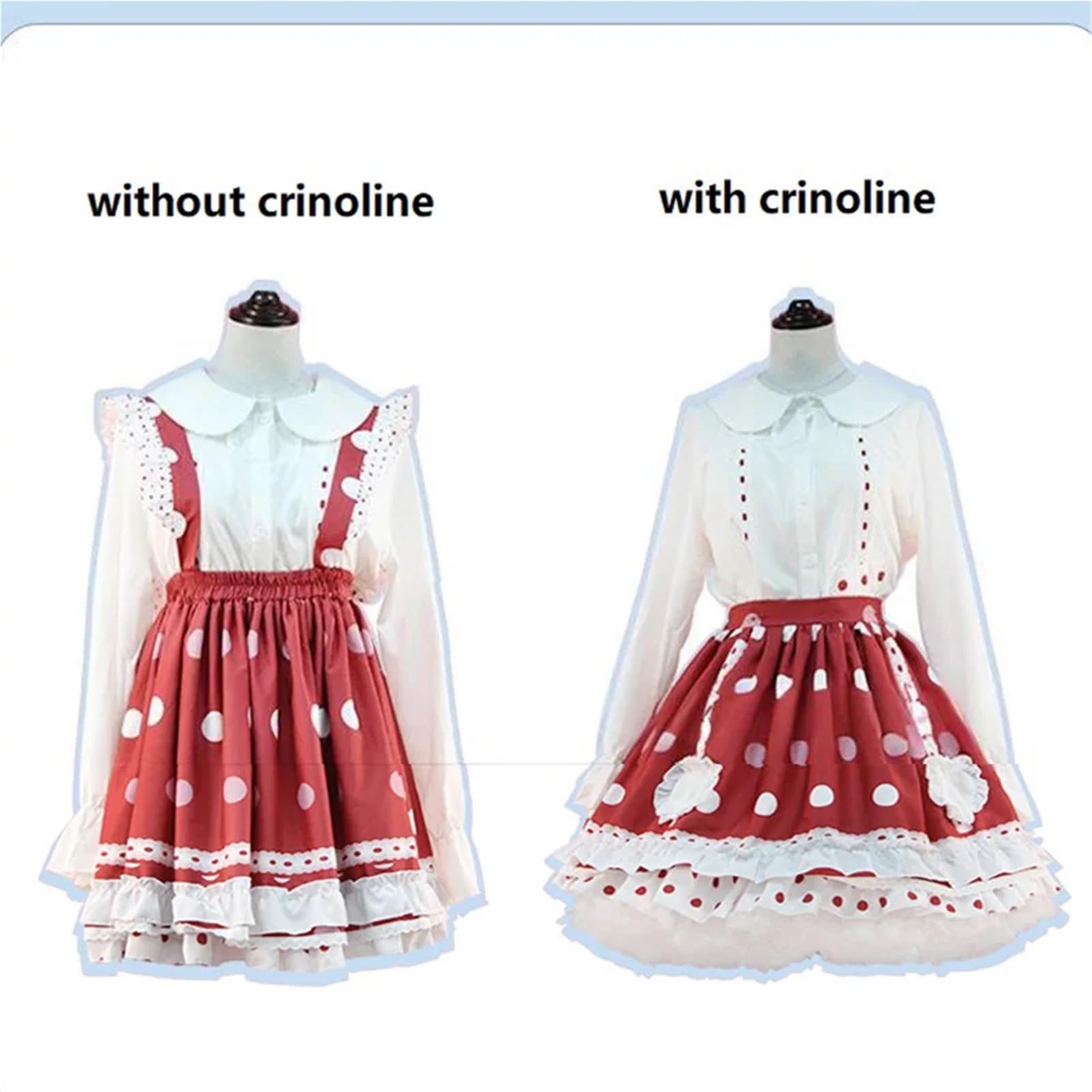 Lolita-Kostüm for Damen, Petticoat, Reifrock, Unterrock, Cosplay-Tutu, bauschig, weiß