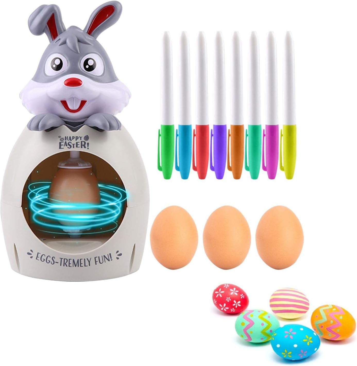Easter Egg Decorator Kit - Musical Egg Decorating Spinner with Light, for Girls and Boys, DIY Easter Arts Decor