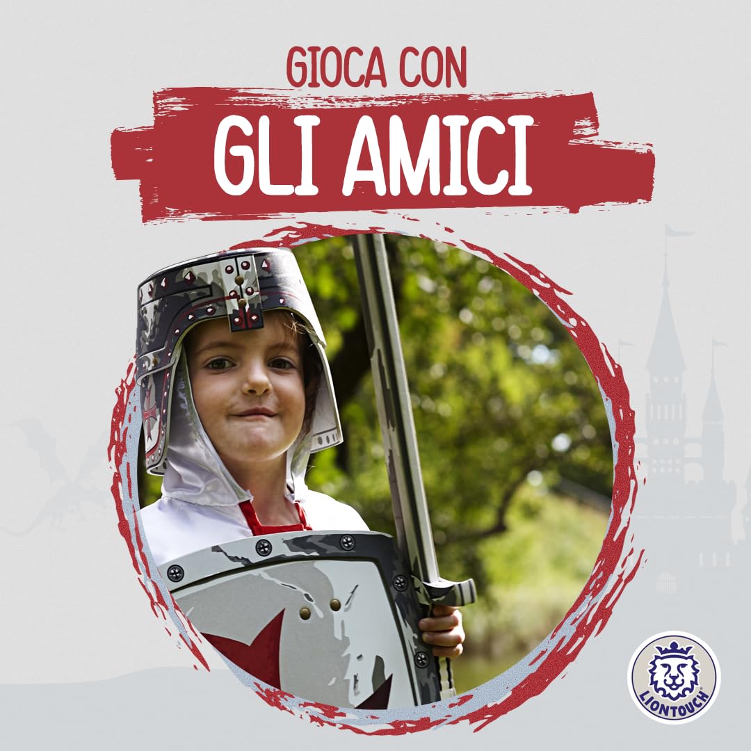 Liontouch - Scudo Cavaliere di Malta - età 3-8 Anni | Arma Giocattolo Medievale in Gommapiuma con Croce di Malta Rossa per Giochi di Ruolo | Accessorio Sicuro per Battaglie, Travestimenti e Costumi
