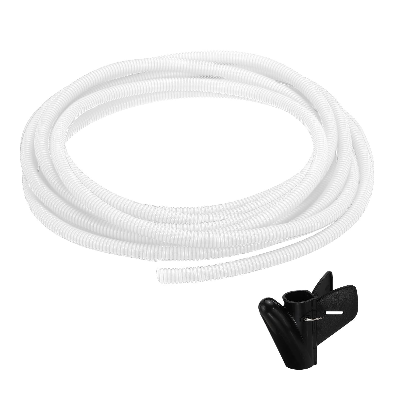 sourcing map Split Wire Loom Tubing 1/2"(12mm) ID 20FT(6m) with Installation Tool, Heat & Cold Resistant -40F to 257F Plastic Flexible Conduit Cord Protector for Electrical Wires Cable, White