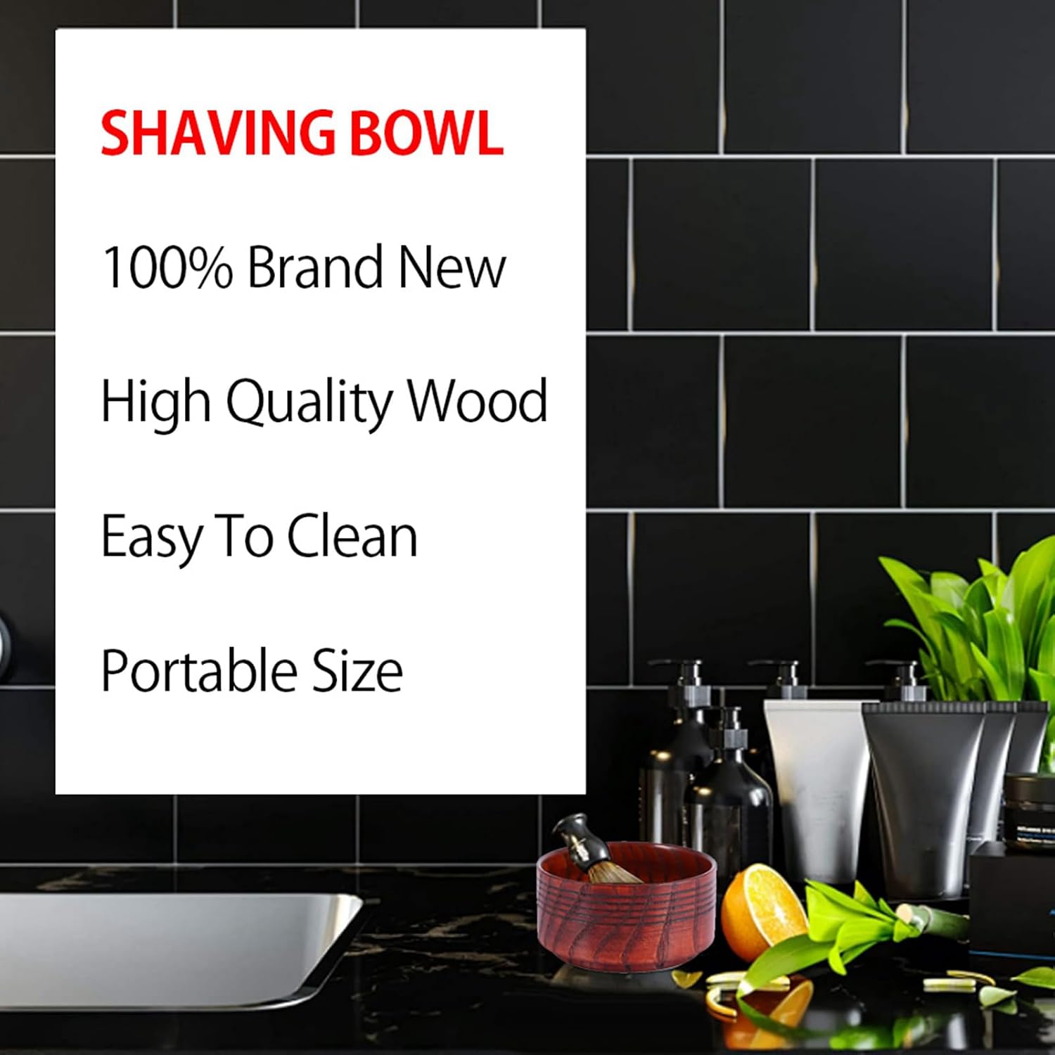 Wood Shaving Soap Bowl Cup Mug Tool, Man Shaver Cleansing Foam Round Lightweight Firm Environmental, Delicate Appearance, Good Mood When Shaving