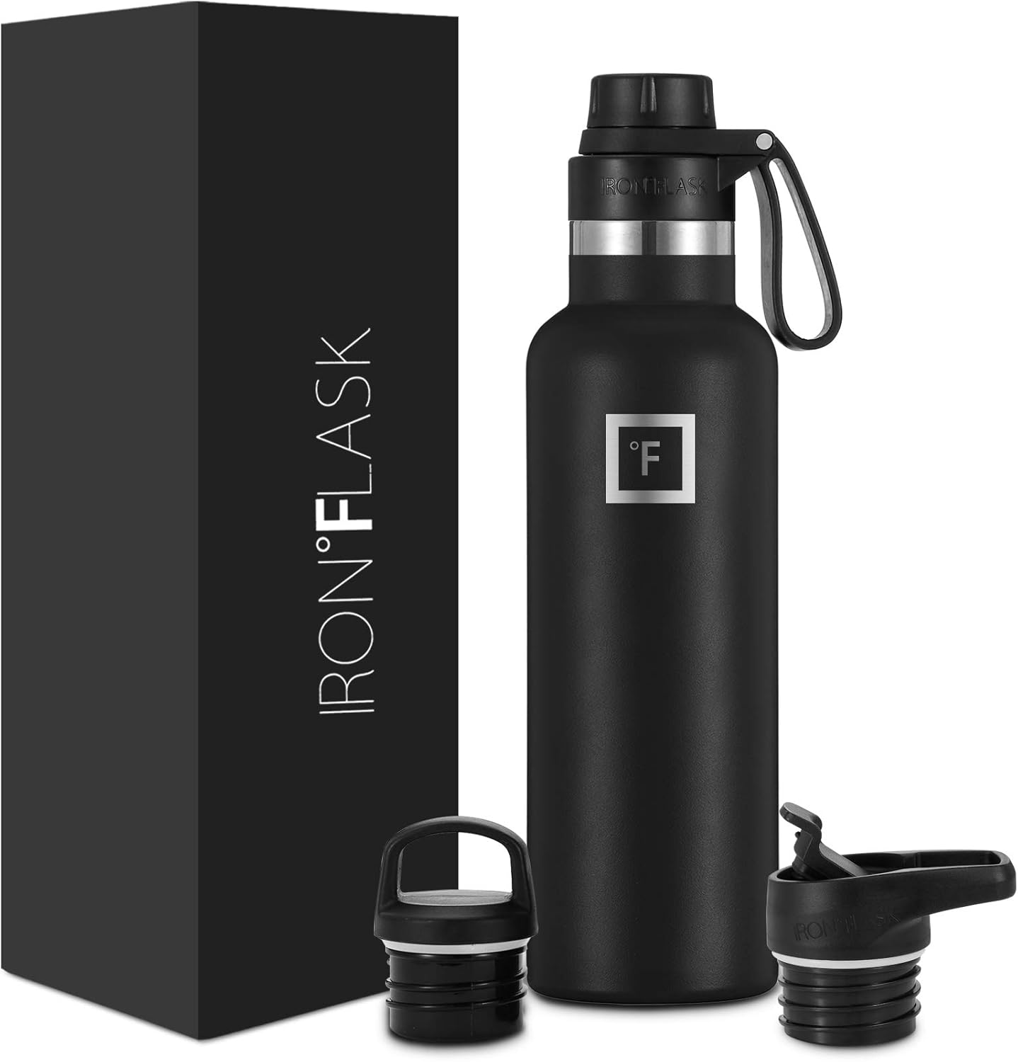 IRON °FLASK Sports Water Bottle 20 Oz, 3 Lids (Spout Lid