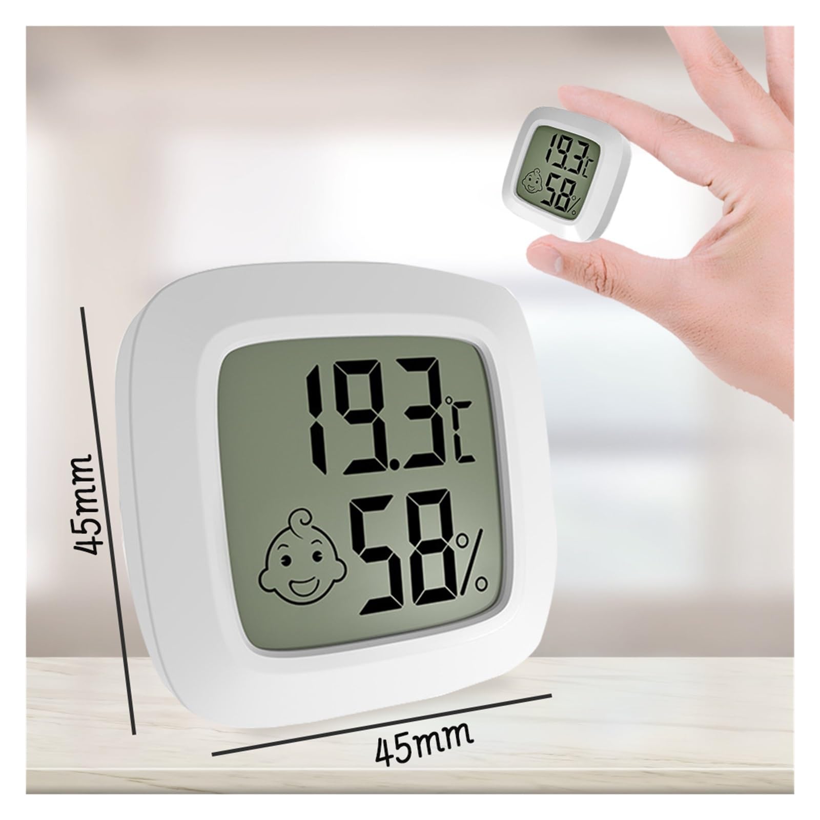 Mini Termómetro Digital LCD Magnético, Higrómetro, Sensor De Temperatura Ambiente, Medidor Humedad, Interior, Estación Meteorológica Preciso Rápido Monitorización Tiempo Real(5pcs)