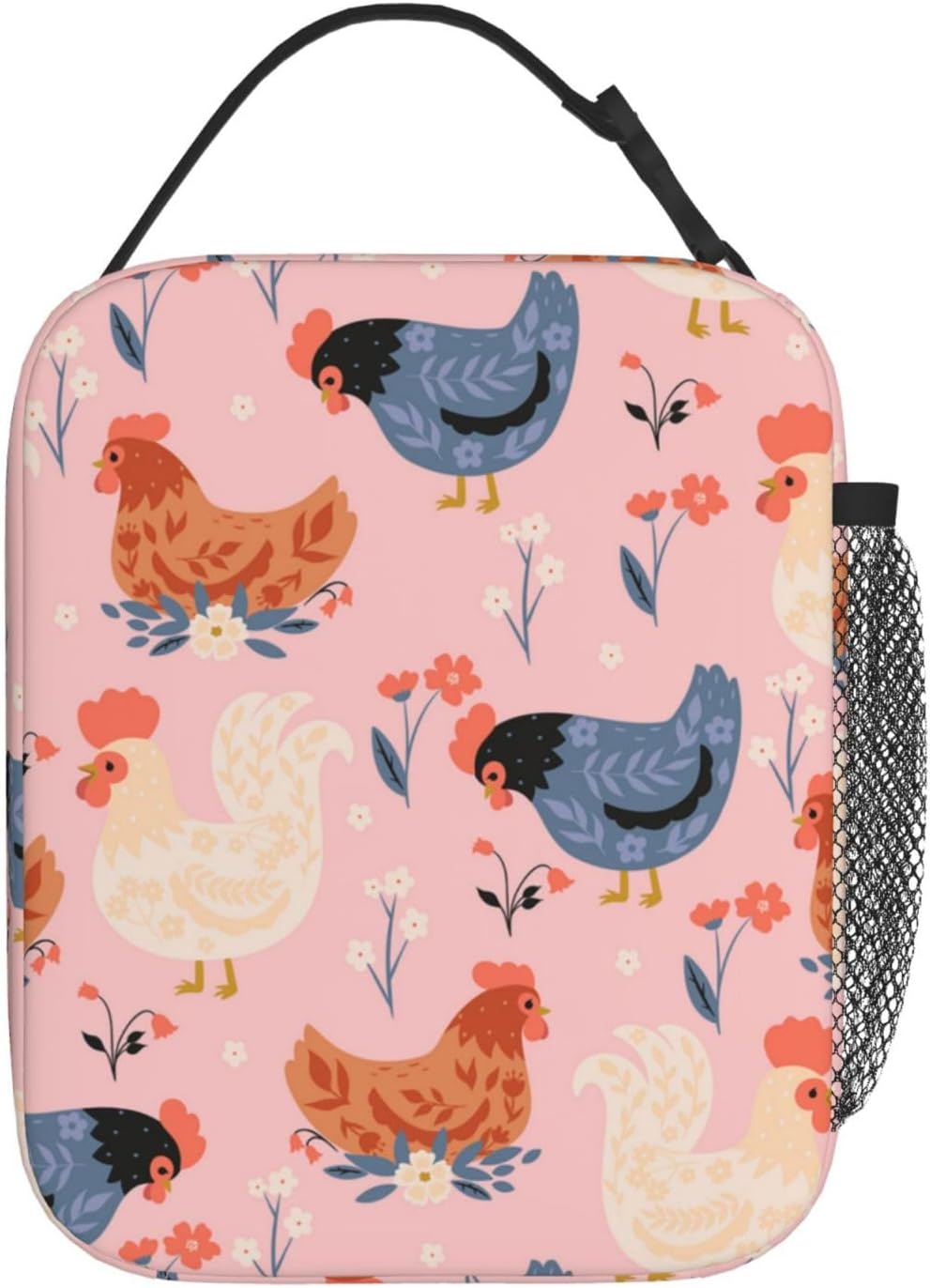 Insulated Lunch Box for Women Chicken Lunch Box for Work,Picnic,School,Travel,Hiking, Beach or Fishing Polyester Chicken Lunch Bag Cute Chicken Flower - Image 5