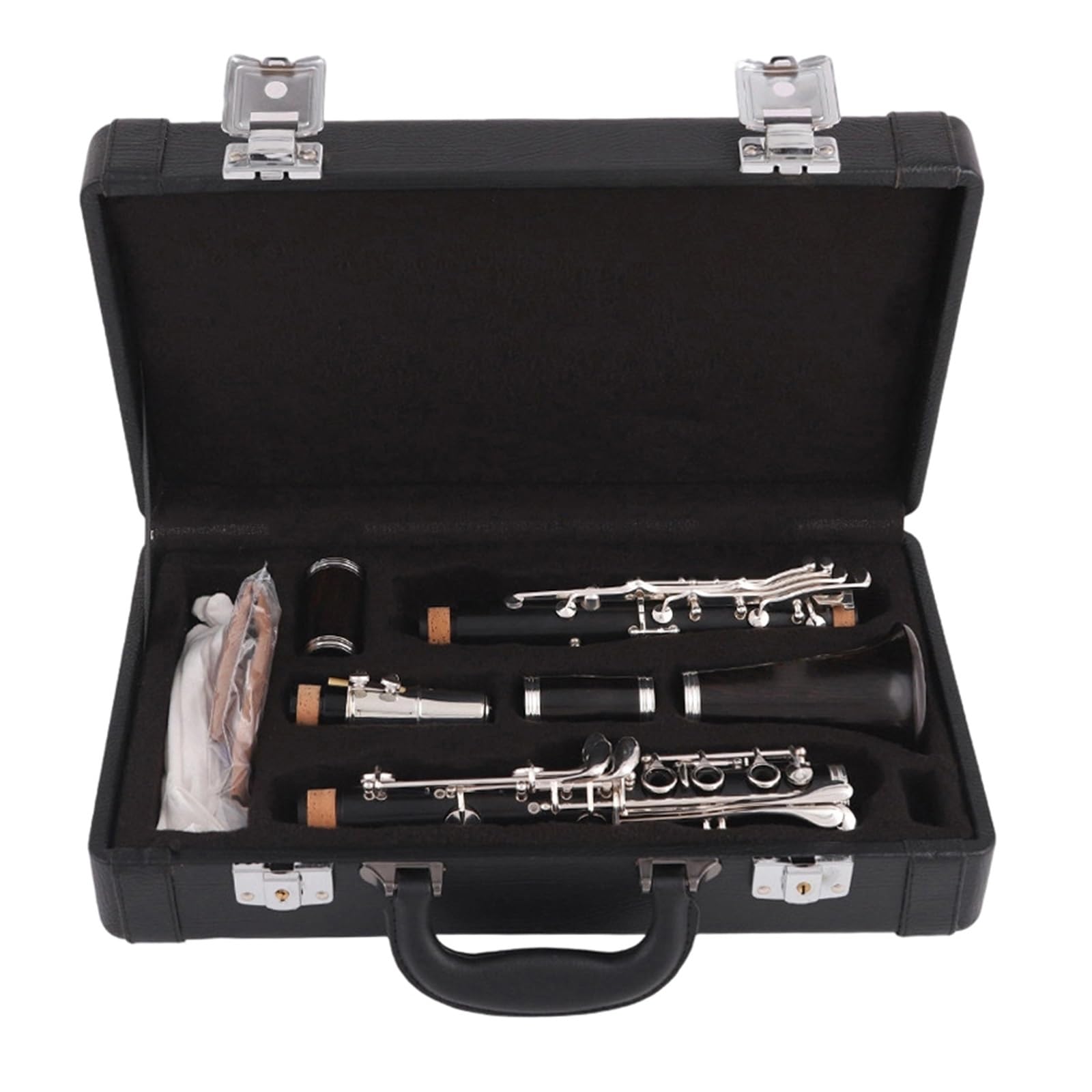Clarinete De Ébano Instrumentos Musicales Ajustables Dobles Dos Secciones 17 Teclas Bb Práctica Para Principiantes