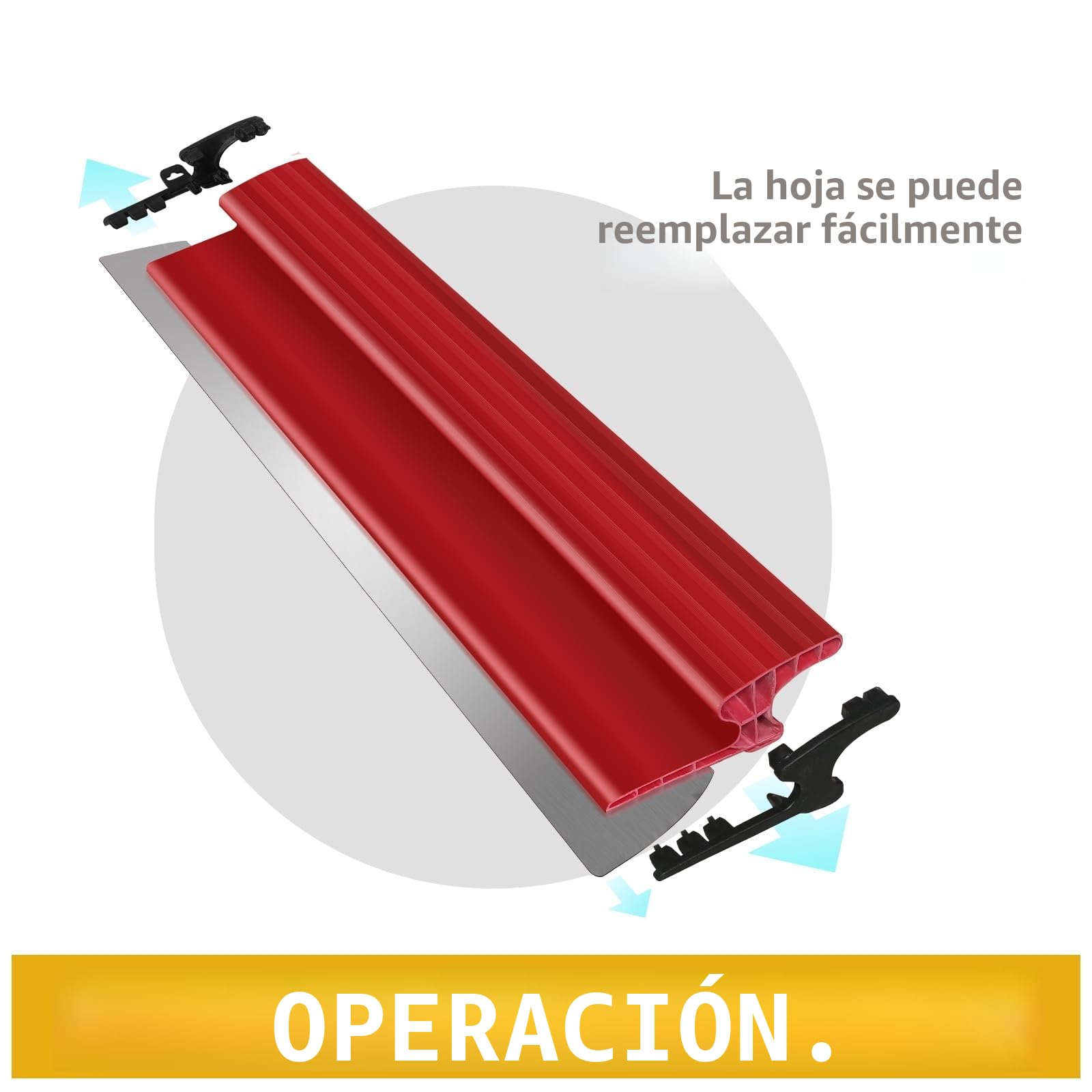 suokoun Hoja de desnatado para paneles de yeso, herramientas para paneles de yeso de 40 cm con hoja de acero inoxidable de 0,35 mm, cuchillo semiflexible para cemento y hormigón