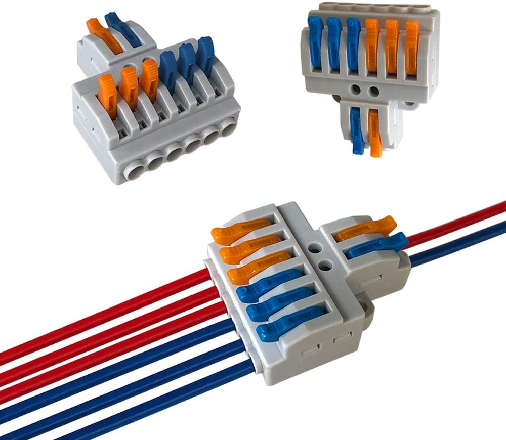 FULARR – Lot De 6 Connecteurs De Fils à Levier De Qualité Supérieure, Connecteurs De Fils Compacts 2 Entrées 6 Sorties, Type D'épissure, Connecteurs à Ressort (KV426