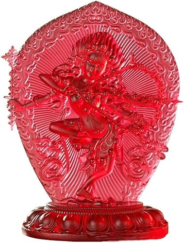 Miniatura 1 de 1 adorno de cristal de Tara rojo de 3.9 in6.1 in, templo budista tibetano, decoración de estatua para el hogaroficina (tamaño  3.9 in)