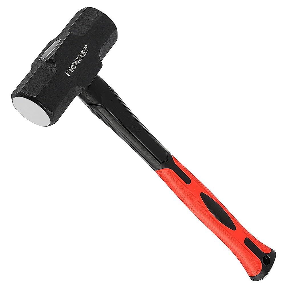 MAXPOWER 4lb Sledge Hammer, Steel Head, 12-inch Fiberglass