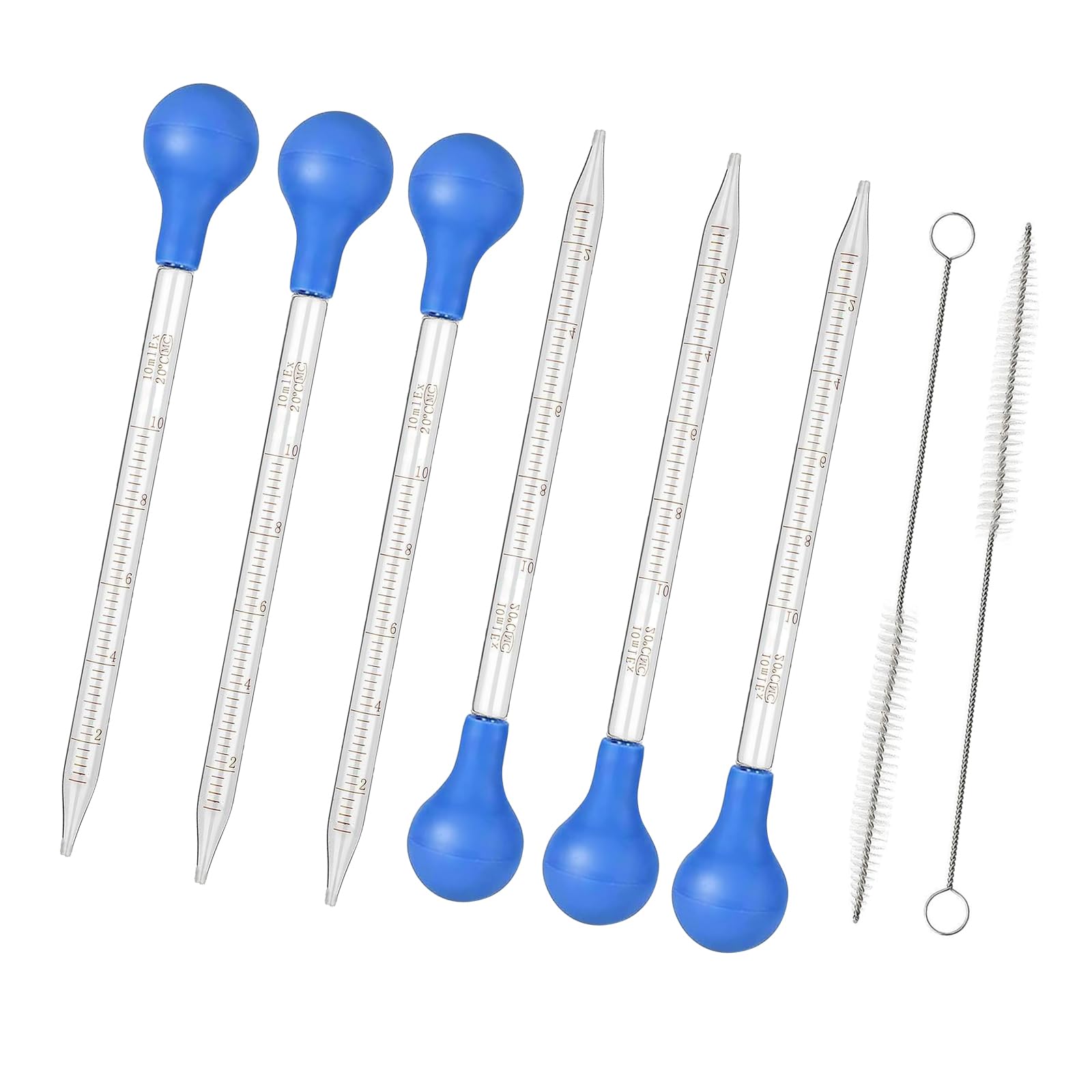 Pipettes en Verre 6 pcs Pipette Graduée en Verre 10ml Liquide Pipettes Dropper, Compte Goutte, Graduées Dropper, Pipette de Transfert, Liquide Droppers pour Parfum Laboratoire
