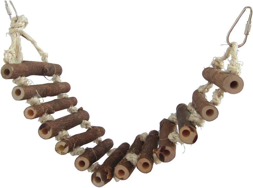 Naturals Wooden Rope Ladder Bird Toy Width 3 inches By Length 20 inches