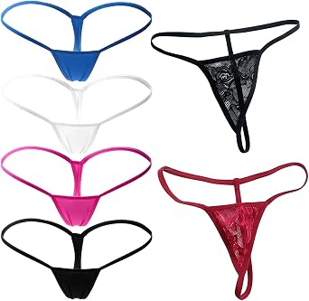 6 Pack G String Thongs for Women, Seamless Breathable Micro Thongs & Lace Thongs, Comfortable Stretch Low Rise Panties Underwear