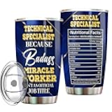 MONIZILUCKY Technical Specialist Tumbler Stainless Steel 20oz With Lid, Gifts Bulks For Office Women Men Work Friends Coworker, Driking Coffee Cup For Birthday Christmas