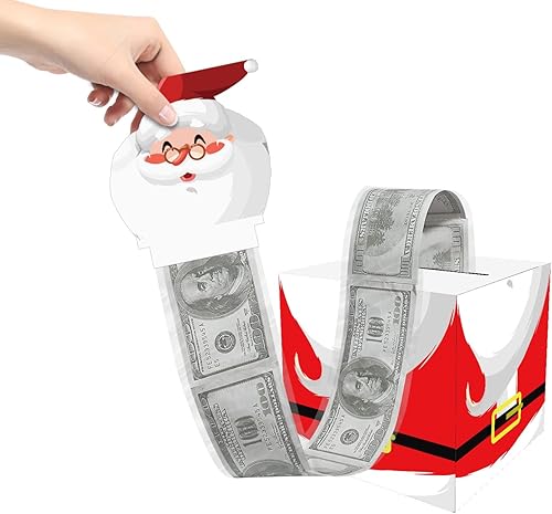 Caja de regalo de dinero de Navidad para dinero en efectivo, elfo, caja de regalo extraíble con 30 bolsas transparentes, ideas para niños, mujeres,