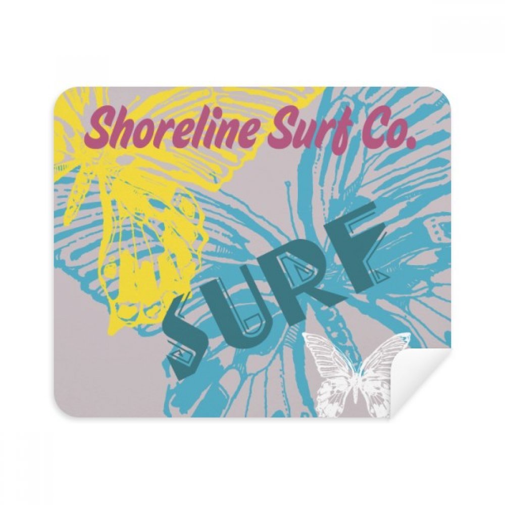 Summer Shoreline Surf Butterfly Cleaning Cloth Screen Cleaner 2pcs Suede Fabric