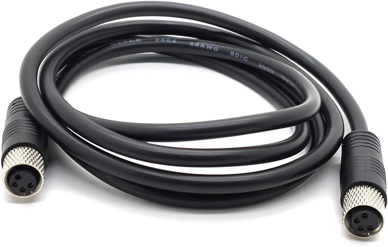 M8 Cable Female to Female Straight Double Ended Cable Cordsets (A Code 4 Pin 1M/3.3ft Cable)