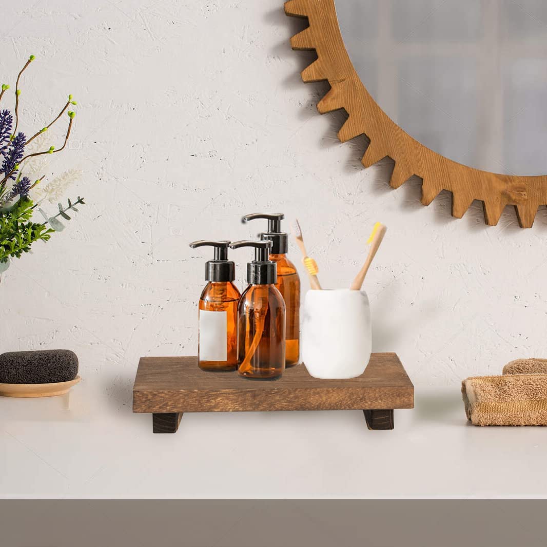Porte-savon En Bois Rustique - 23x15 Cm, Plateau Multifonction Pour Salle De Bain Ou Cuisine