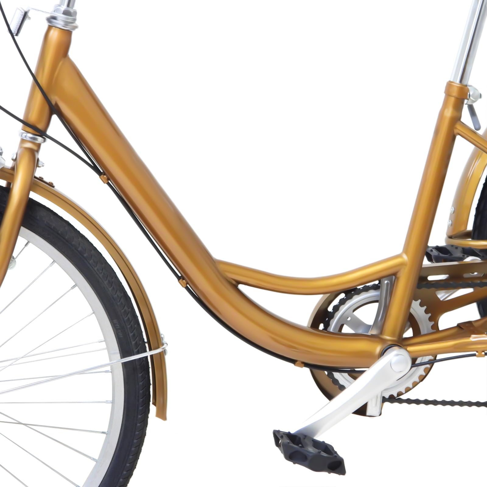 Tricycle de 24 pouces pour adultes, 6 vitesses avec lumière et panier à provisions, tricycle pour adultes seniors, croisière, pour les loisirs, le shopping, les pique-niques, les voyages