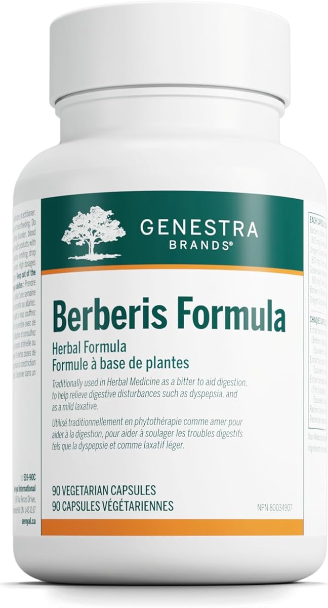 Genestra Brands Berberis Formula - Digestive Supplement - With Oregon Grape & Barberry - Vegan - 90 Vegetarian Capsules