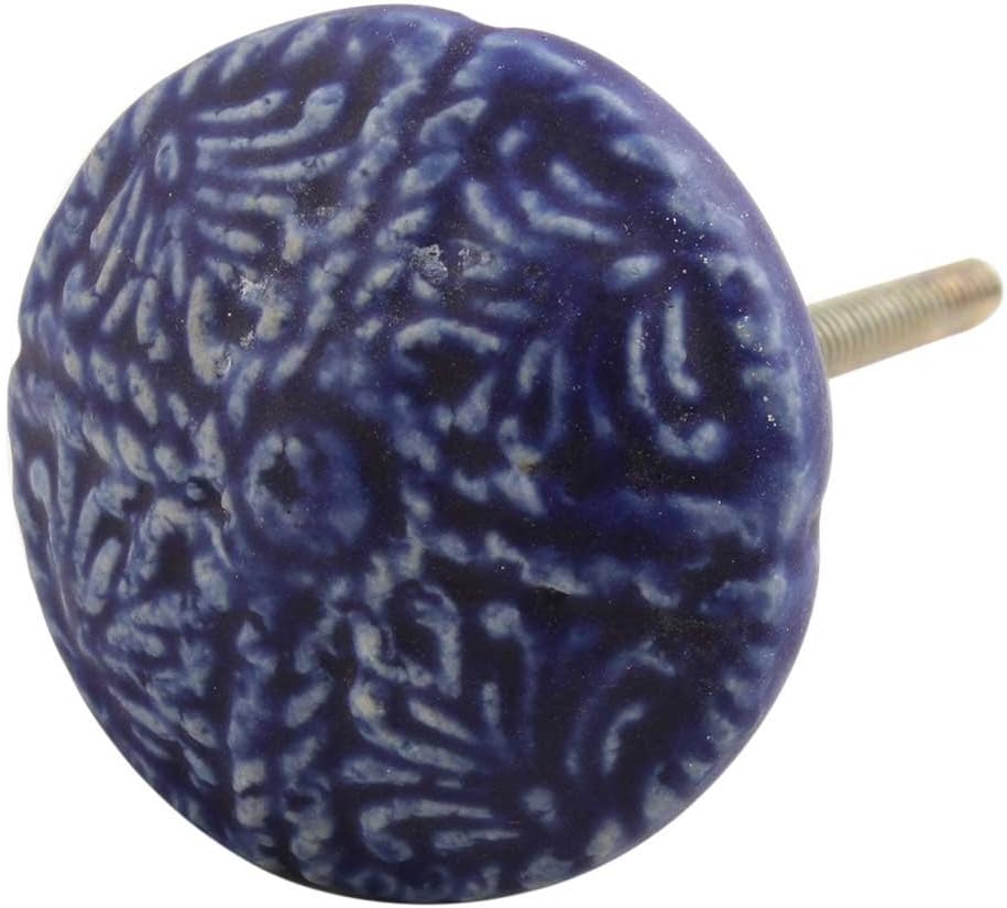IndianShelf Ceramic Blue Floral Classic Dresser Knobs Drawer Handles Cabinet Pulls Vintage Decorative Charm