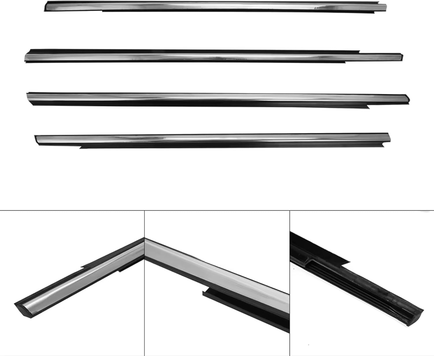 Compatible With Citroen For Elysee 2014 2015 2016 車のドアガラスゴムシールウェザー 4 Pcs Compatible With Citroen For Elysee 2014 2015 2016 シーリングトリム ウィンドウシー