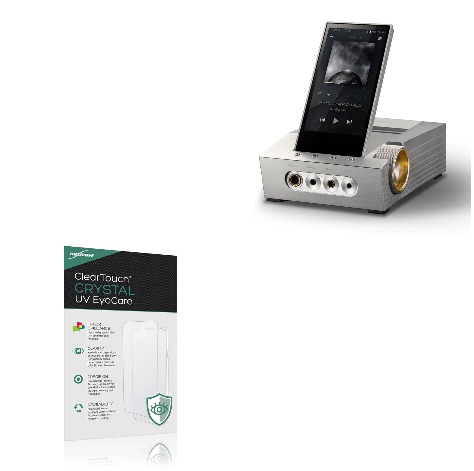 BoxWave Screen Protector Compatible With Astell & Kern Acro CA1000 - ClearTouch Crystal Anti-UV EyeCare (2-Pack), Filters out Harmful Blue Light Reduce Fatigue