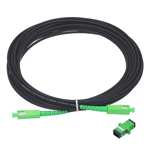 Vista 37 de MECCANIXITY Cable de conexión de fibra óptica simple OS2 de 98.4 pies de modo único LSZH SC/APC-SC/APC puente blindado blanco óptico para redes LAN