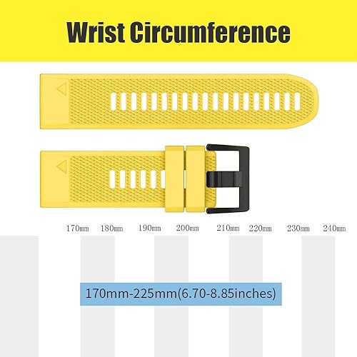Vista 51 de NotoCity Compatible Fenix Band 26mm Width Soft Silicone Watch Strap for Fenix 5X Plus, 6X, 6X Pro, 3, 3 HR, Descent MK1, D2 Delta PX, D2 Charlie, 8
