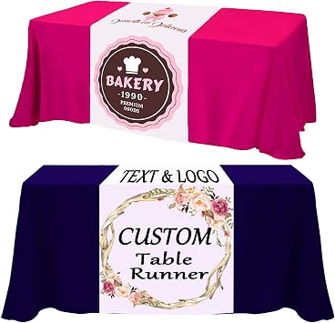 XINYIMAI Custom Table Runner, Customize Tablecloths with Business Logos or Your Text and, Personalize DIY The Tablecloth with Your Image, Suitable for Birthday, Party, Wedding, Holiday Decorati