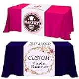 Custom Table Runner, Customize Tablecloths with Business Logos or Your Text and, Personalize DIY The Tablecloth with Your Image, Suitable for Birthday, Party, Wedding, Holiday Decorati