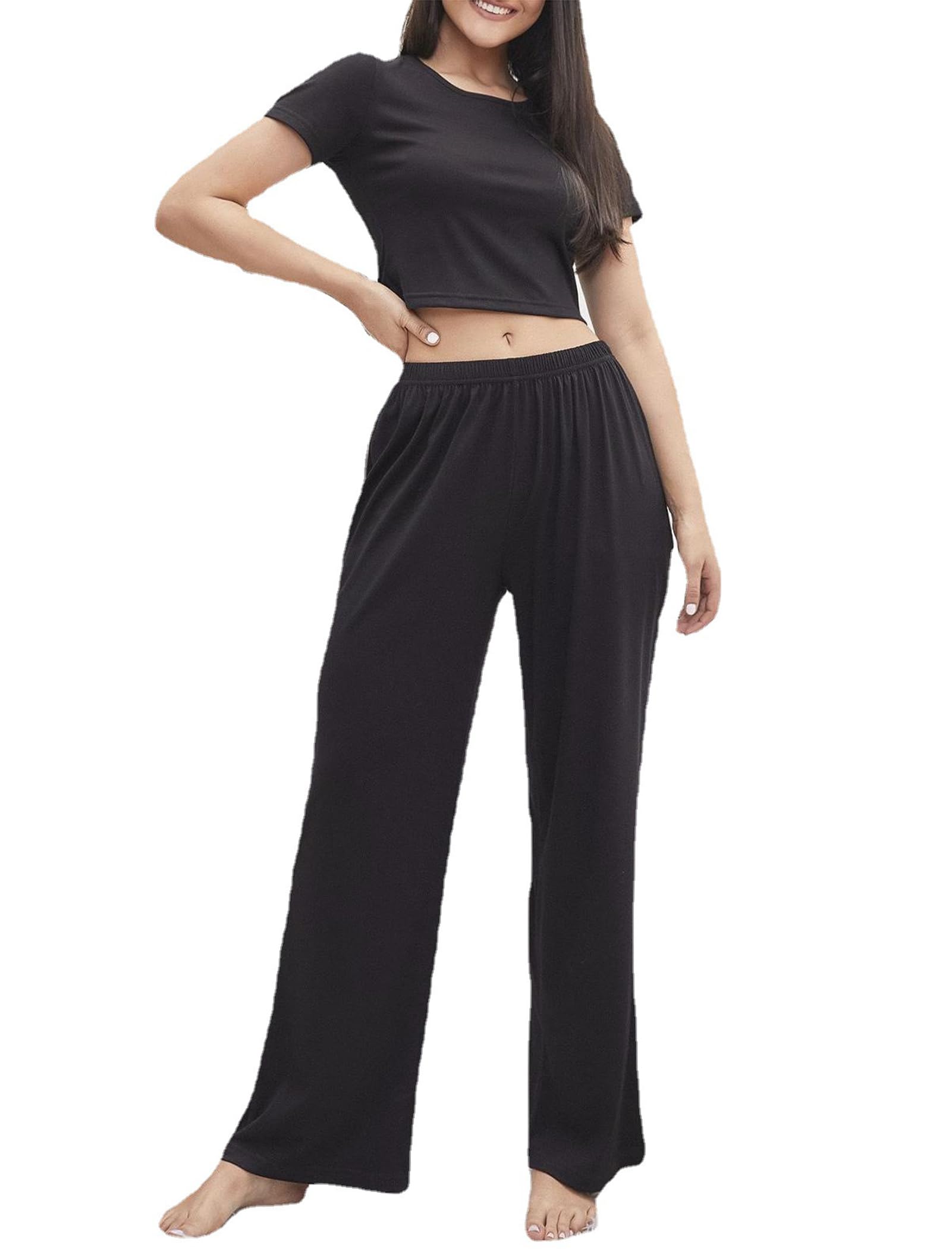 Pyjama femmes fluide et haut de gamme en maille extensible douce - 8