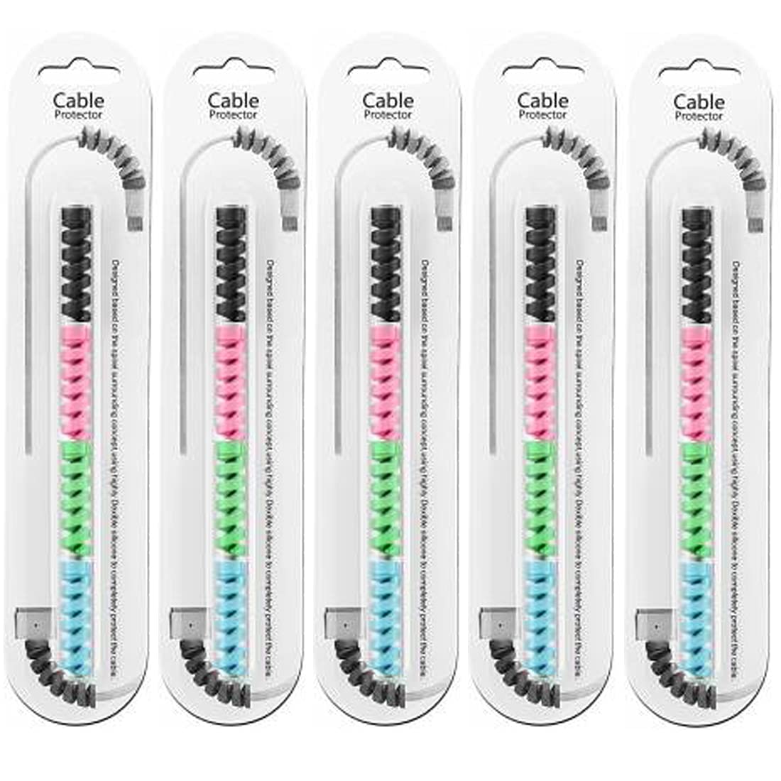 Spiral Charger Cable Protector Data Cable Saver Charging Cord Protective Universal Earphone Cable Cover Set of 5 (20 Pieces)-image-36