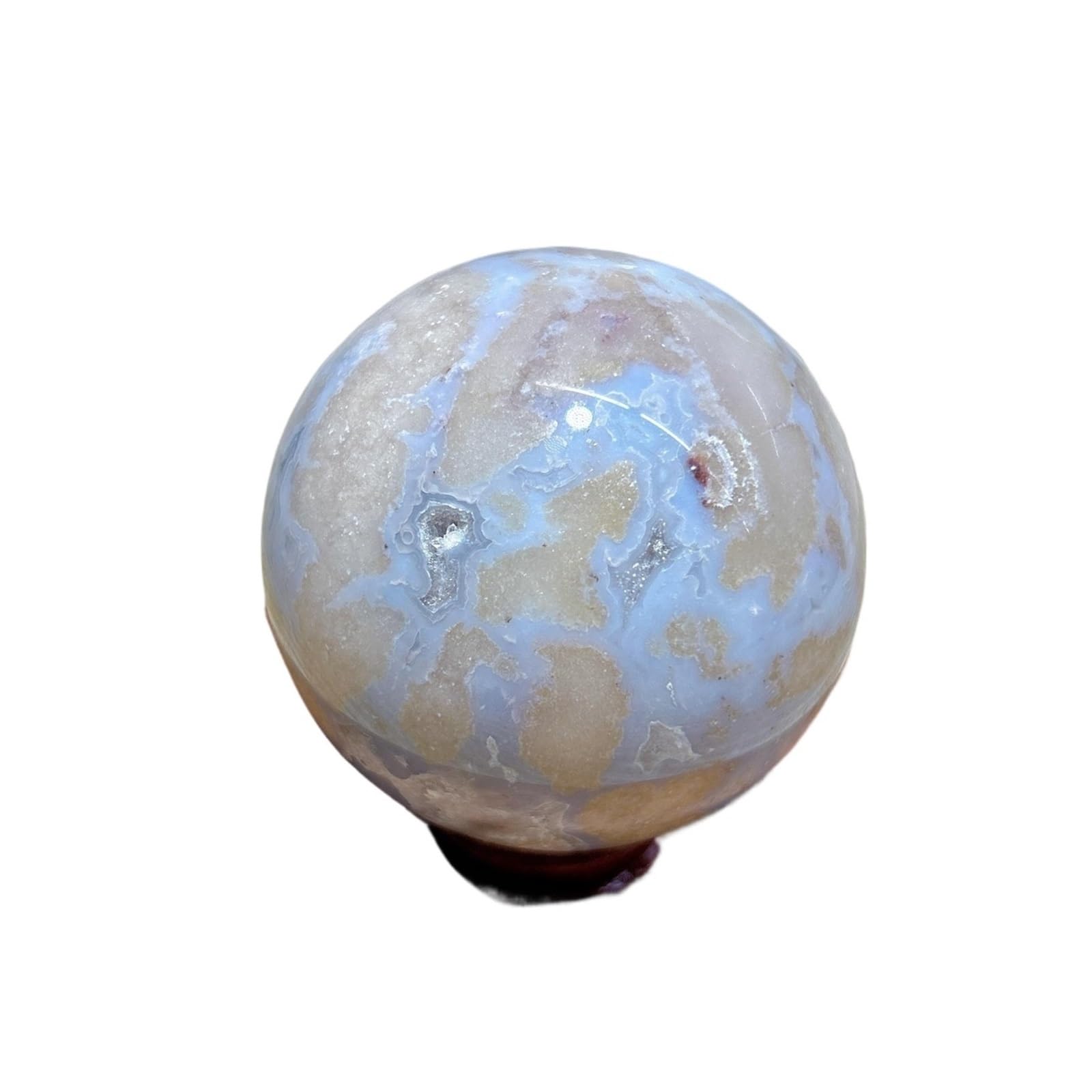 Crystal Sphere Blue Flower Agate Druzy Geode Sphere Room Decor Gift