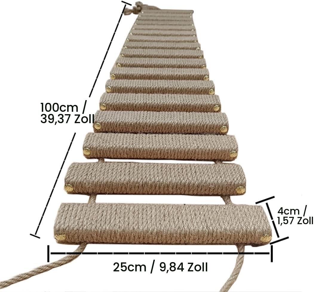 Katzenleiter, Brücke, Wand, Käfig, Sisalseil, Klettergerüst, Haustiermöbel, Treppe, Kratzbaum, Kätzchen, Spielzeug, Baumturm mit Hängematte (100 cm voller Sisalleiter)