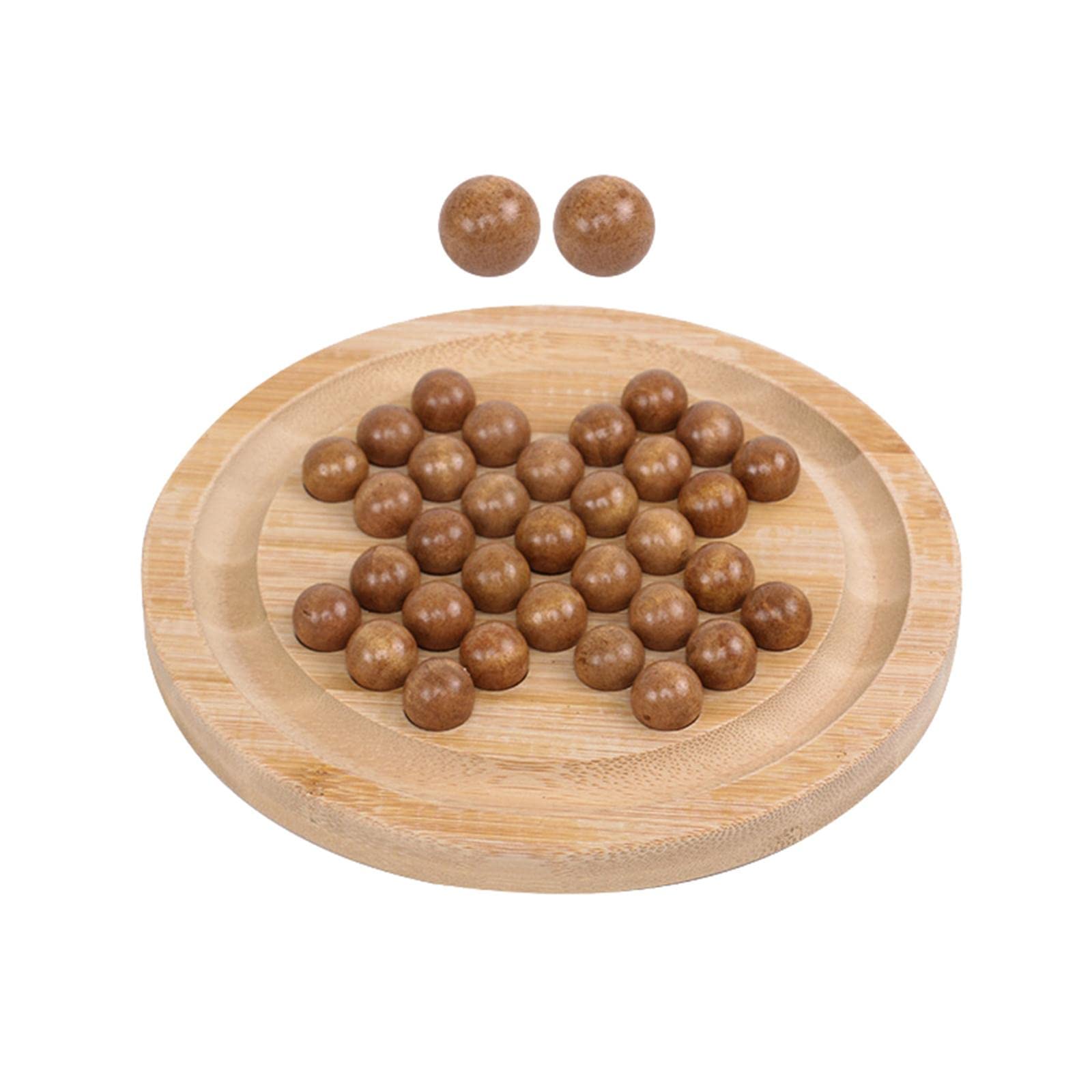 Solitario con Pioli in Legno Giochi da Tavolo Rompicapo Puzzle Indipendenza Scacchi Decorazioni per Ufficio per Bambini, Diametro 180 mm
