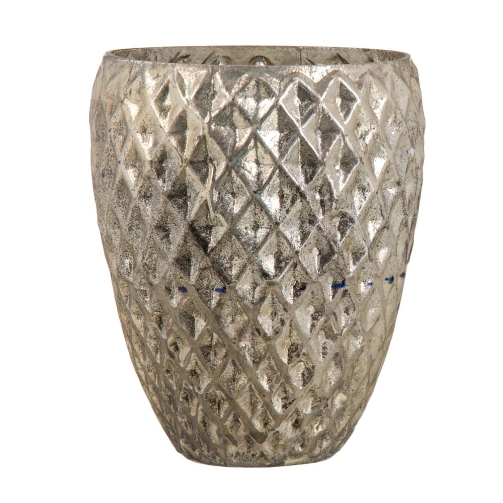 Candle holder 13 x 13 x 18 cm Gold Glass