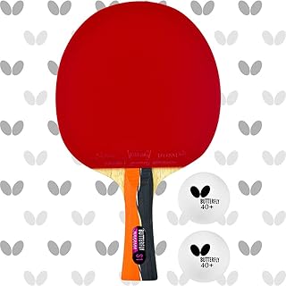 Butterfly Nakama Series Professional Ping Pong Paddle with 2 Ping Pong Balls – ITTF Approved Butterfly Table Tennis Racket –Choose Ping Pong Racket Type – Great Table Tennis Paddle for Ping Pong Games