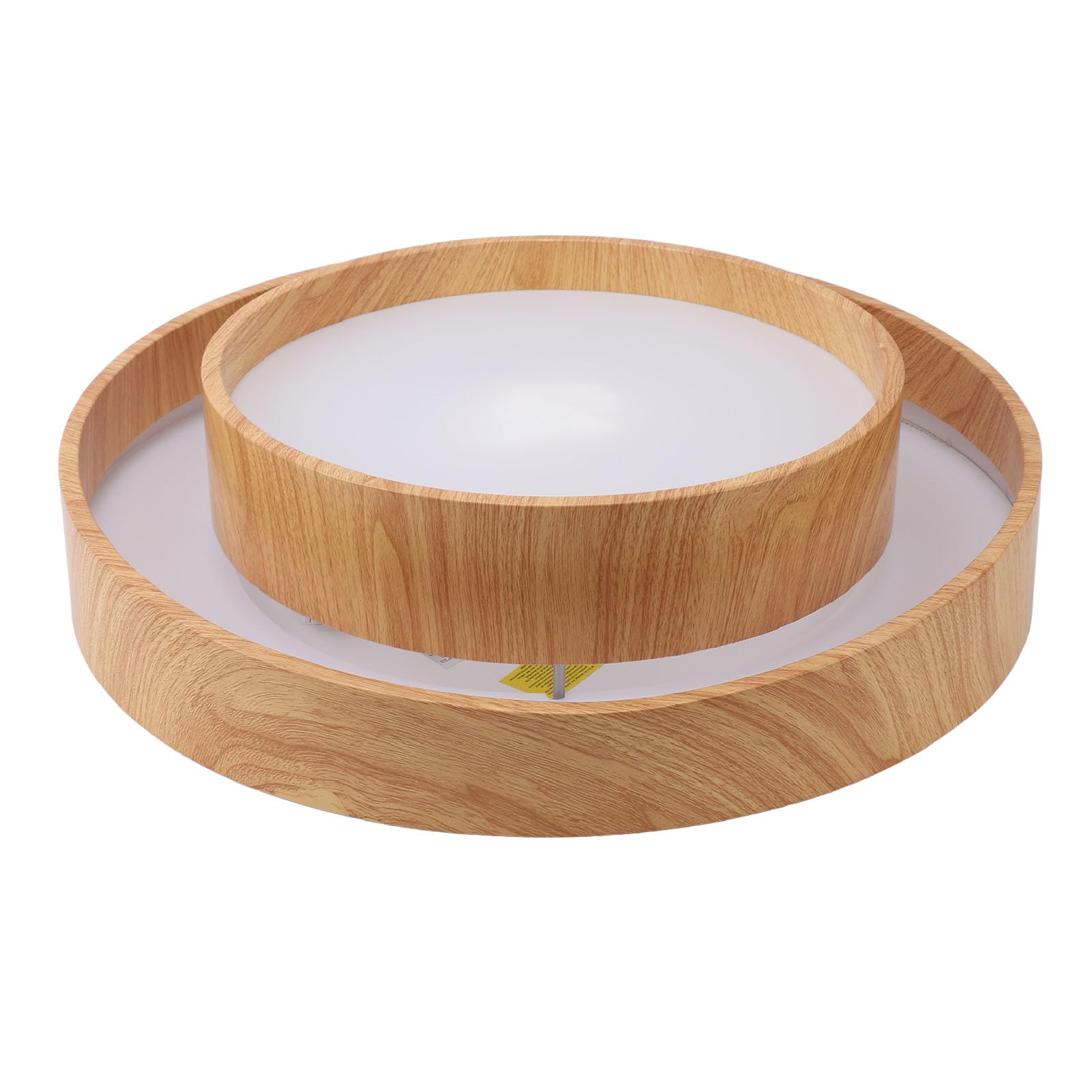 Cocoarm Sufitowa do Montażu Podtynkowego, Okrągła Oprawa Sufitowa LED z Drewna, z Pilotem i kontrolą Aplikacji, Regulacja Jasności od 3000F do 6000F, Salonu w Przedpokoju w Sypialni