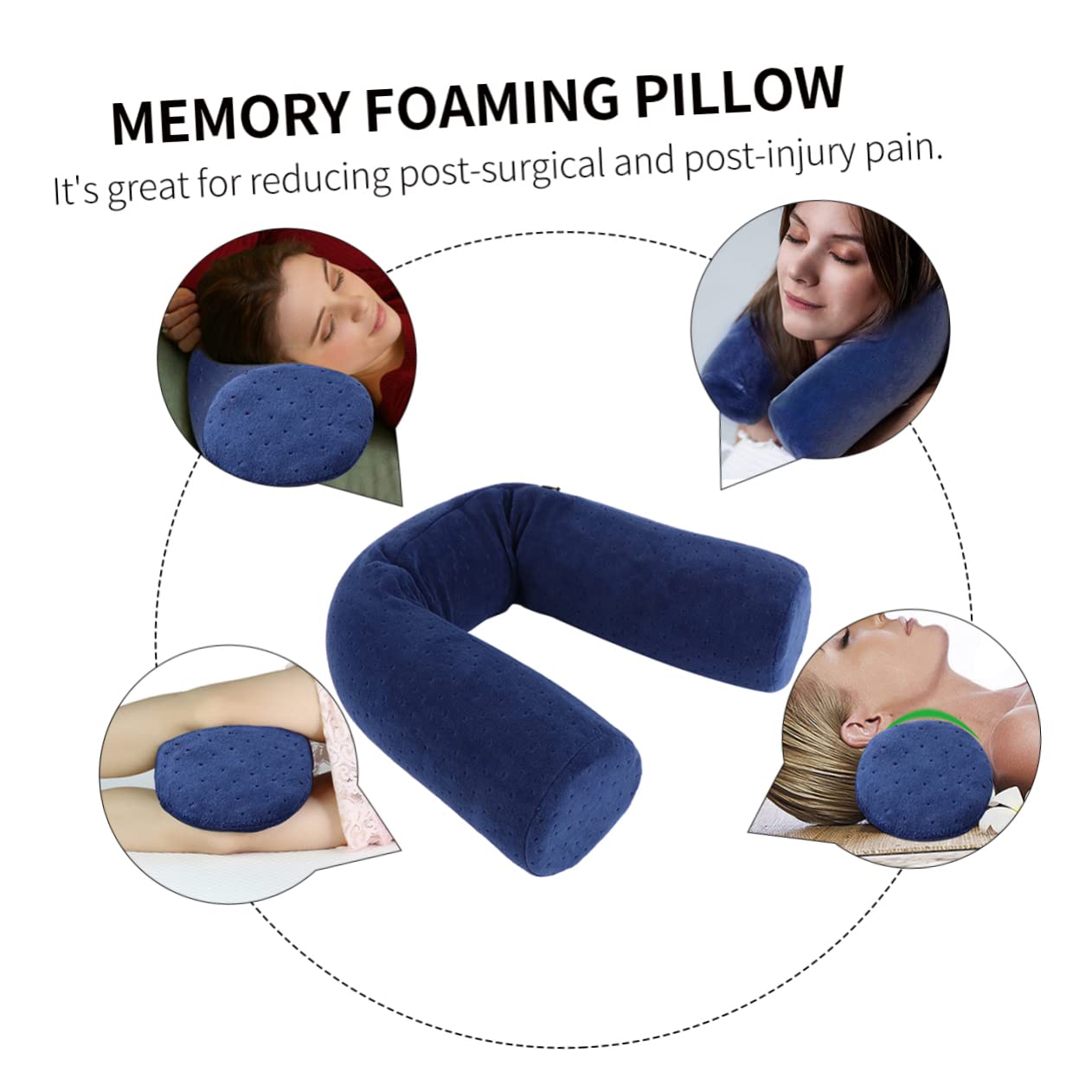 Veemoon Almohada Cervical Cilíndrica Almohadas De Cuerpo Almohada De Viaje- Memoria Cojín De Viaje para El Cuello Esponjas Almohadilla para El Cuello Viajar Espuma De Memoria Cilíndrico
