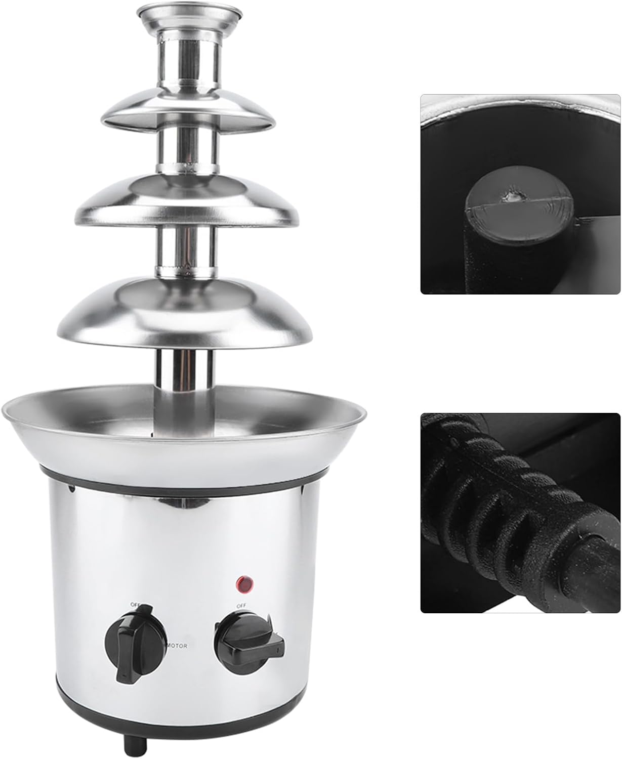 4 Tier Electric Chocolate Fountain Melting Machine Fondue Maker for Various Events