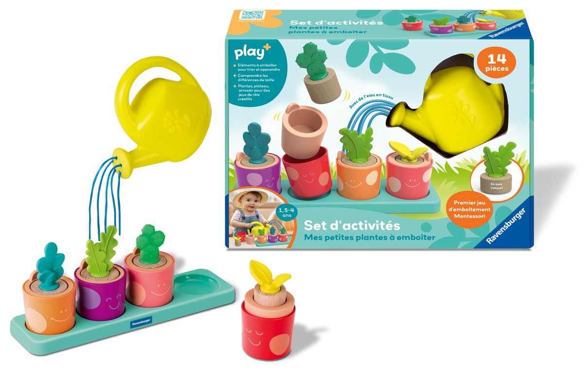 Ravensburger Play + - Set d'activités : Mes Petites Plantes à emboîter - Jouet bébé dès 18 Mois- Version française - 34065