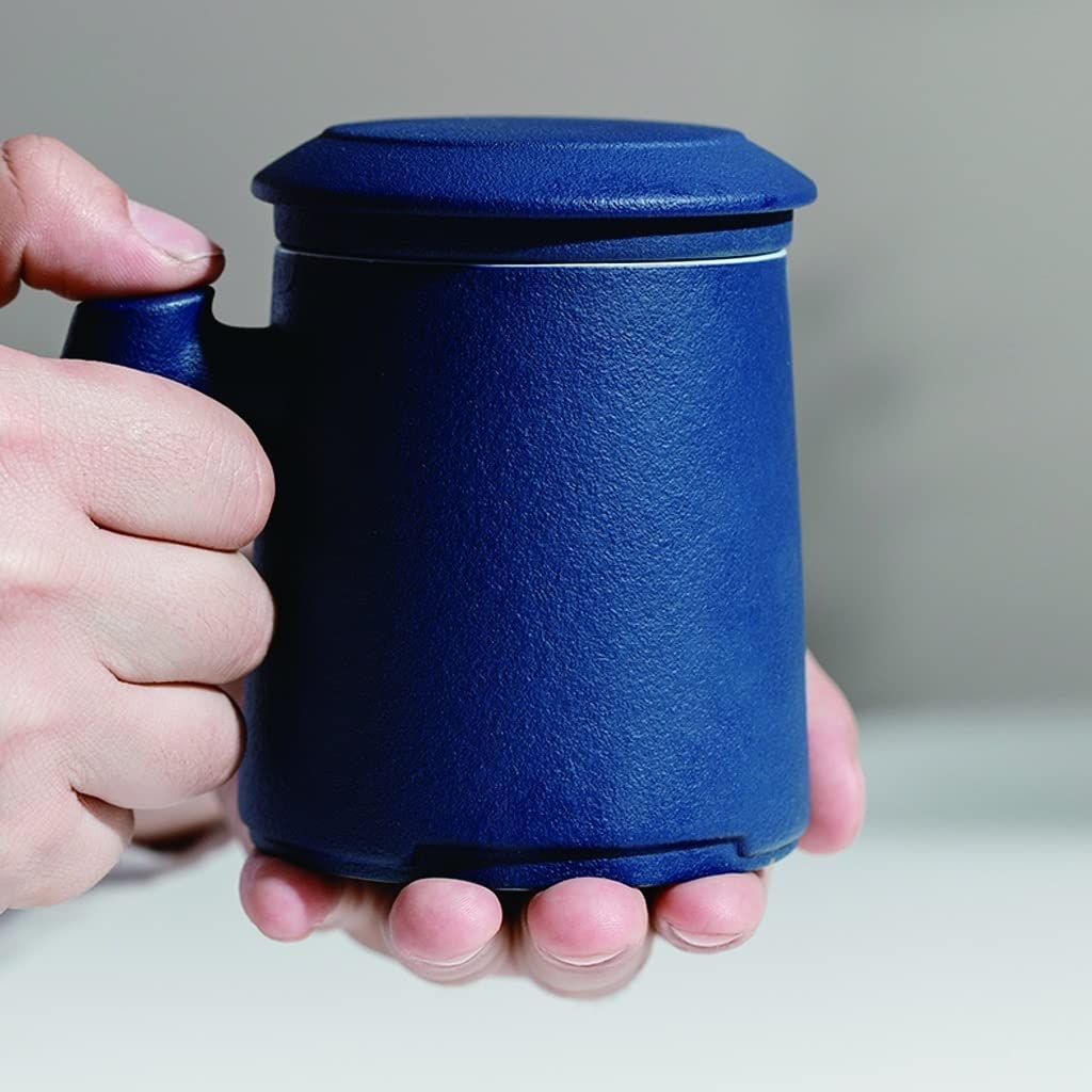 QXGJTLI Tasse à boire Tasse à lait en céramique Tasse à thé avec couvercle Tasse à filtre séparée Tasse à café Tasse à café Ensemble de tasses (B)