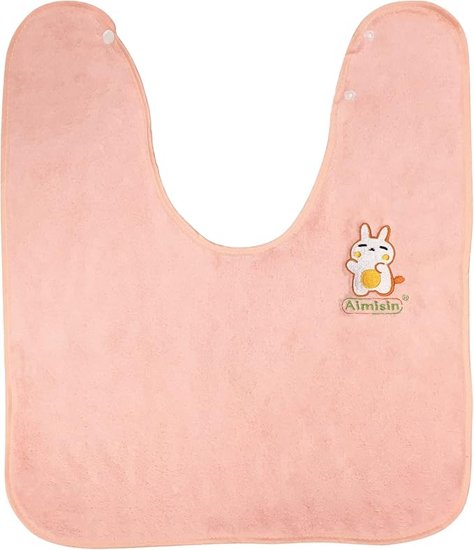 Toddler & Kids Bib Towel, Soft Coral Fleece Bids With Adjustable Snap Buttons, 19.68 x 15.74 inch