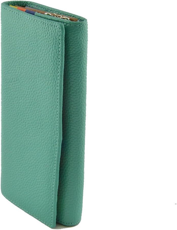 Dream Leather Bags Made in Italy Genuine LeatherWoman Leather Wallet Color Turquoise
