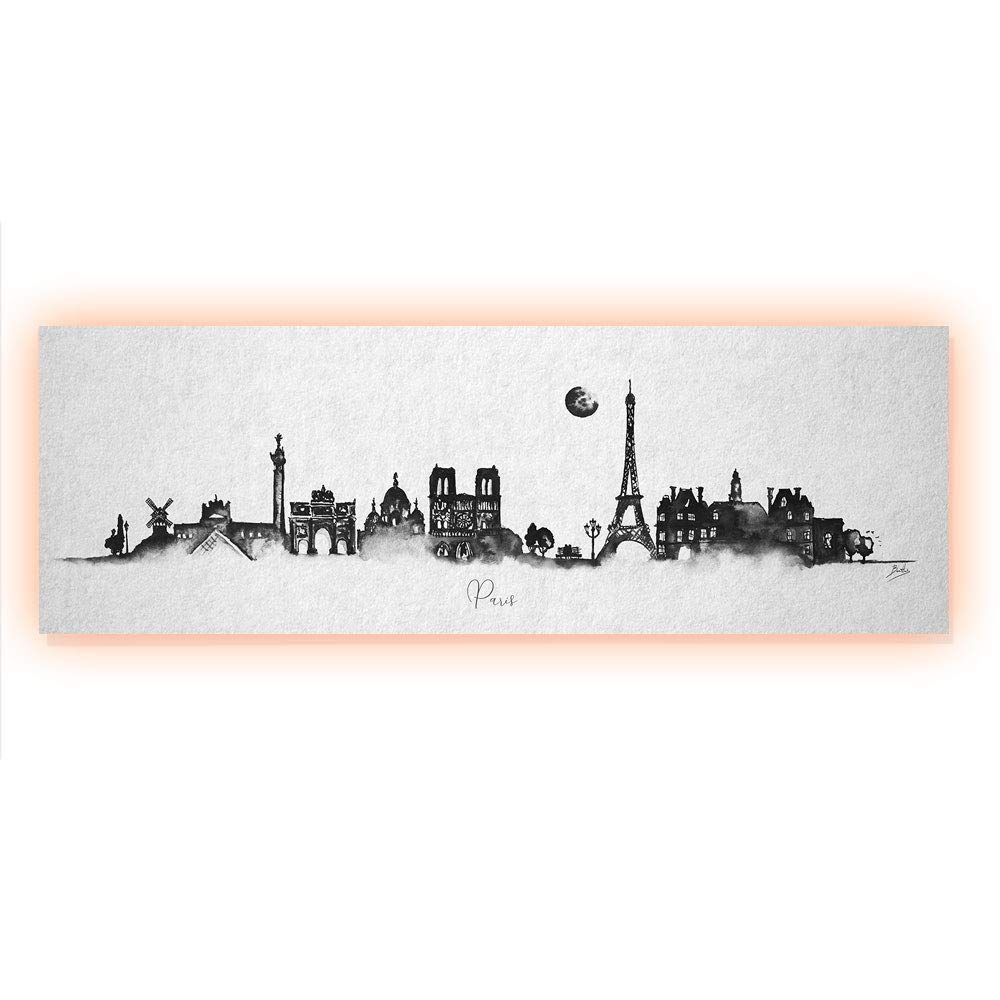 ArcoIris Home Skyline Paris Decorative Picture 90 x 30 cm with LED