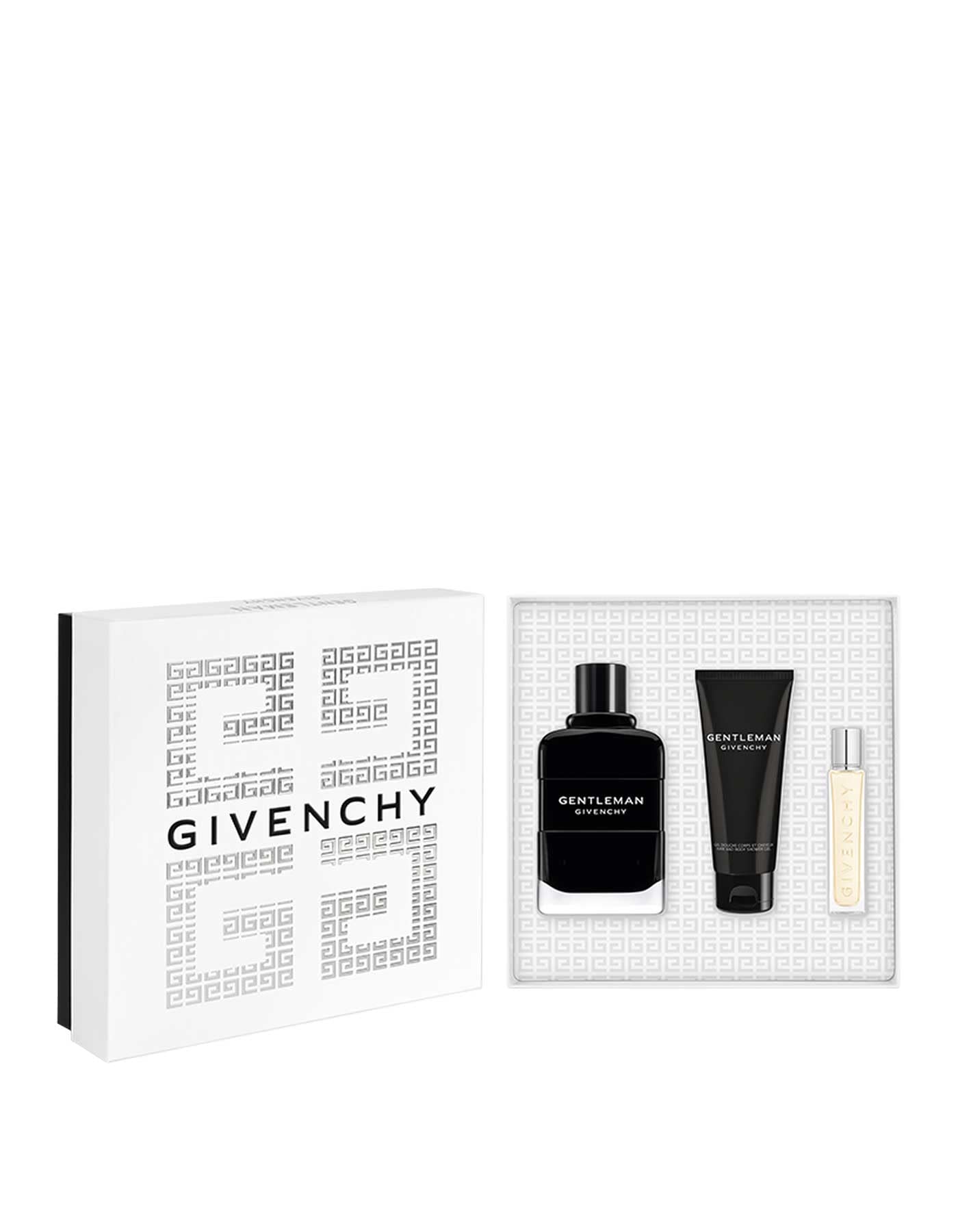 Givenchy Gentleman 3-częściowy zestaw upominkowy dla mężczyzn (woda perfumowana w sprayu 3,4 uncji + żel pod prysznic 2,5 uncji + 0,42 oz woda perfumowana Tr