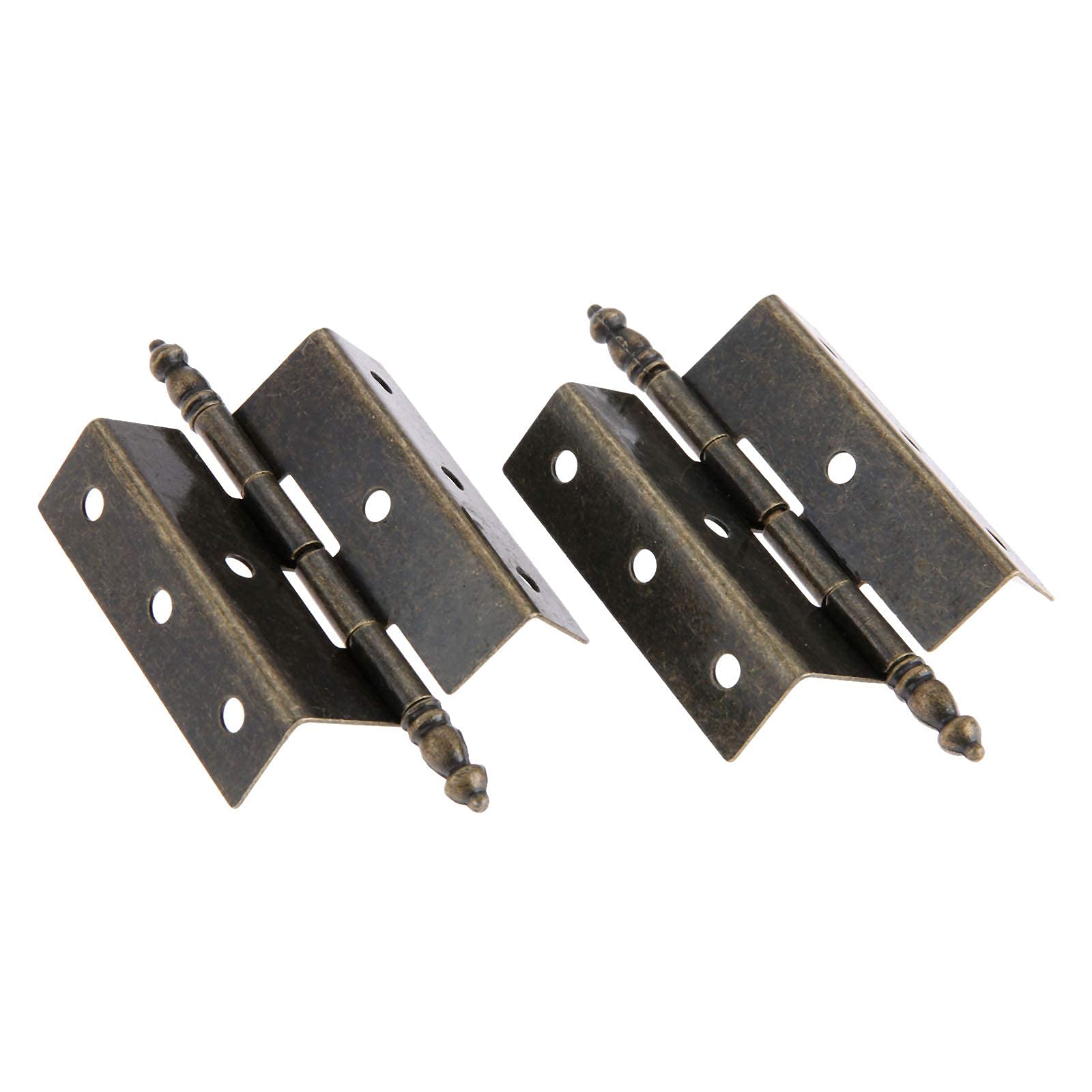 Hinge, 2sets Double Fold Antique Bronze Crown Head 55mmx51mm Cabinet Jewelry Gift Wine Case Cupboard
